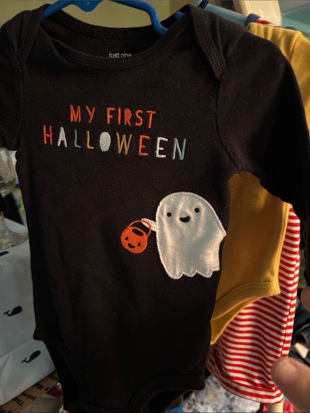 Carter's Black 'My First Halloween' Ghost Bodysuit with Pumpkin/Ghost 9 months